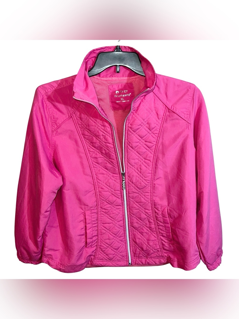 Three Hearts Full Zip Jacket Women’s XL Pink